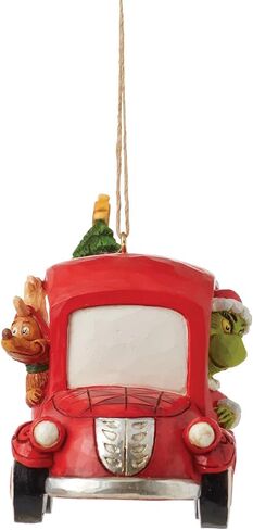 Enesco Dr. Seuss Grinch by Jim Shore Red Truck Hanging Ornament, Stone Resin Hand Crafted Collectible Decorative Christmas Tree Ornaments Home Decor Collection Gift, 2.99 Inch, Multicolor in Saudi Arabia