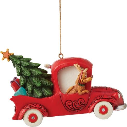 Enesco Dr. Seuss Grinch by Jim Shore Red Truck Hanging Ornament, Stone Resin Hand Crafted Collectible Decorative Christmas Tree Ornaments Home Decor Collection Gift, 2.99 Inch, Multicolor in Saudi Arabia