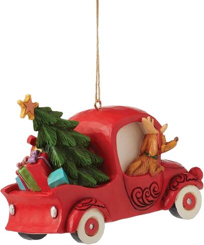 Enesco Dr. Seuss Grinch by Jim Shore Red Truck Hanging Ornament, Stone Resin Hand Crafted Collectible Decorative Christmas Tree Ornaments Home Decor Collection Gift, 2.99 Inch, Multicolor in Saudi Arabia