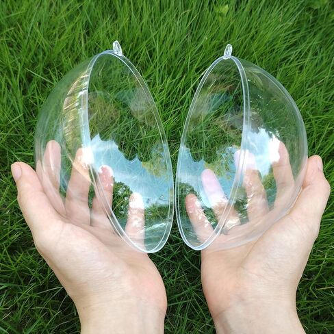 120 مم/10 قطع عيد الميلاد DIY كرات بلاستيكية شفافة قابلة للتعبئة، زينة شجرة عيد الميلاد من البلاستيك الشفاف من الأكريليك، كرات قابلة للحشو لتزيين حفلات الزفاف in Kuwait