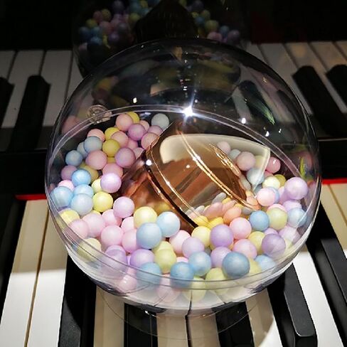 120 مم/10 قطع عيد الميلاد DIY كرات بلاستيكية شفافة قابلة للتعبئة، زينة شجرة عيد الميلاد من البلاستيك الشفاف من الأكريليك، كرات قابلة للحشو لتزيين حفلات الزفاف in Kuwait