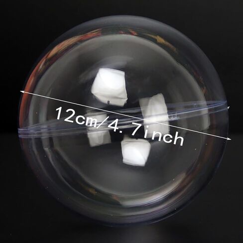 120 مم/10 قطع عيد الميلاد DIY كرات بلاستيكية شفافة قابلة للتعبئة، زينة شجرة عيد الميلاد من البلاستيك الشفاف من الأكريليك، كرات قابلة للحشو لتزيين حفلات الزفاف in Kuwait