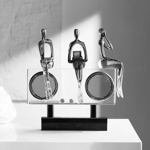 AWNR Abstract Thinker Statue Home Decor: 3 Pcs Black Art Sculpture Resin Figurines Perfect Collectible Modern Home Decor for Living Room Bedroom Table Office Decor Shelf Decor in Kuwait