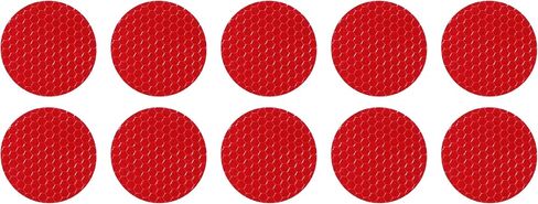 10 Pcs Reflective Stickers, 1.97" OD Round Shape Safety Tape Reflector Universal for Cars Trucks Trailers Waterproof PET Red in Saudi Arabia
