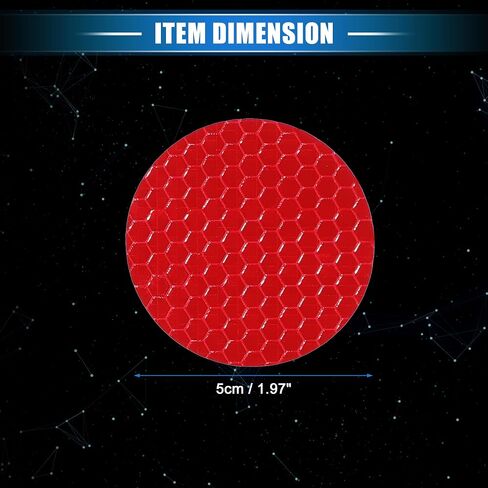 10 Pcs Reflective Stickers, 1.97" OD Round Shape Safety Tape Reflector Universal for Cars Trucks Trailers Waterproof PET Red in Saudi Arabia