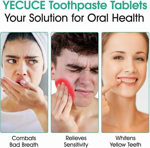 150 Tablets Chewable Toothpaste Tablets, Nano Hydroxyapatite, Flouride & Plastic Free, Sensitive Toothpaste Tablets Peppermint Flavored Strengthen Teeth, Clean Effectively in Saudi Arabia
