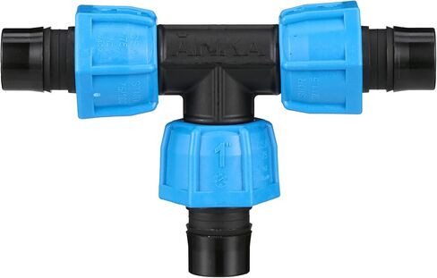 Watts AT1 ANKA Series High Pressure Poly-Pipe Tee, 1" x 1" x 1" Black Fitting w/ Blue Tapered Nut Seals, High Grade Glass Fiber Reinforced Nylon, Agriculture & Irrigation in Saudi Arabia