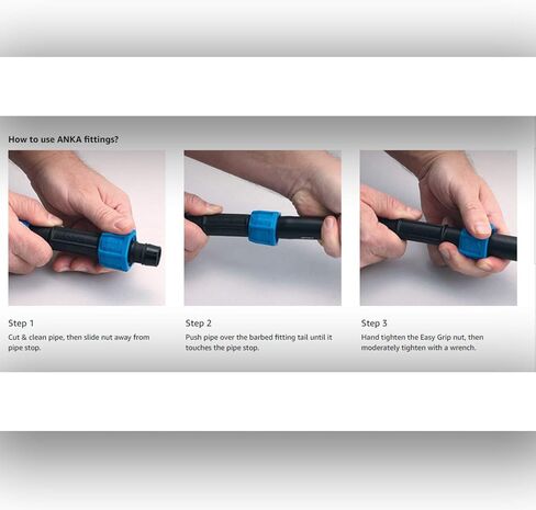 Watts AT1 ANKA Series High Pressure Poly-Pipe Tee, 1" x 1" x 1" Black Fitting w/ Blue Tapered Nut Seals, High Grade Glass Fiber Reinforced Nylon, Agriculture & Irrigation in Saudi Arabia