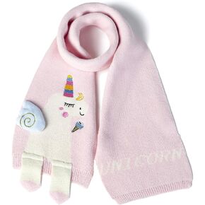 BEARUN Kids Winter Scarf Toddler Girls Cute Knit Scarf Baby Warm Scarves Neck Warmer