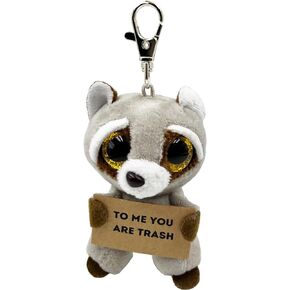 Valentines Day Funny Gifts, Raccoon Plush Doll, to Me You are Trash, Key Chain