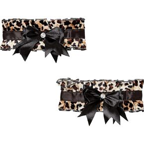 Daisy corsets womens Kitten Collection Leopard Velvet Leg Garters (Set of 2) Lingerie