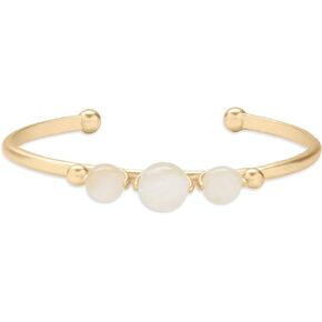 Lucky Brand Carved Stone Cuff Bracelet,Gold,One Size