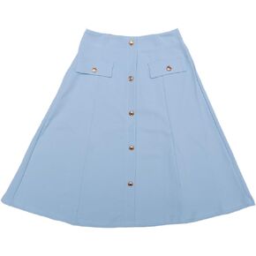 Allegra K Women's Button Front Work A-Line Formal Knee Length Skirt