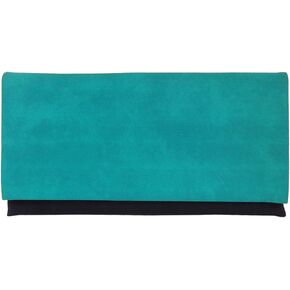 Color Block Flat Canvas Clutch