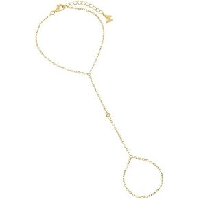 ADINA EDEN 14K Gold Plated Cubic Zirconia Bracelets For Women, CZ Sterling Silver Hand Chain Bracelet For Women in Kuwait