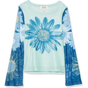 Speechless Girls' Bell Sleeve Mesh Top