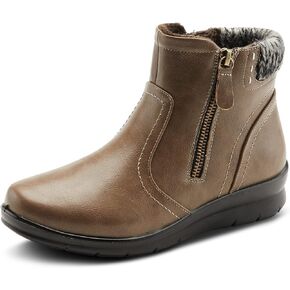 Flexus Spring Step Snowedin Ankle Booties for Women - Waterproof Ankle Boots with Side Zipper - Comfortable Women's Boots for Outdoor Walk