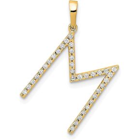 Jewels By Lux 14K Diamond Letter D Initial Charm Pendant (Length 14.64mm Width 10.05 mm)