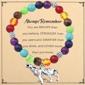 WSNANG Wolf Beads Bracelet Wolf Jewelry Wolf Lover Gifts Wolf Spirit Animal Gift Inspirational Gift for Teen Girls
