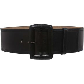 Women's 3" Wide High Waist Fashion Stitch Rectangular Leather Belt