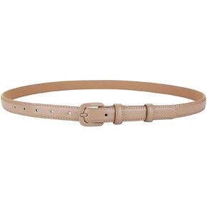 VOCHIC Trendy Women Leather Skinny Belts for Jeans Pants Thin Dress Waist Belt