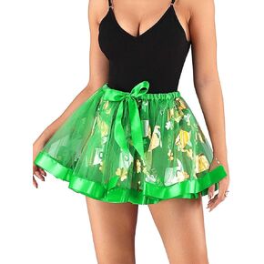Kakaco St. Patrick's Tutu Skirt Green Shamrock Tulle Tutus Irish Festival Tutu Costume for Women and Girls