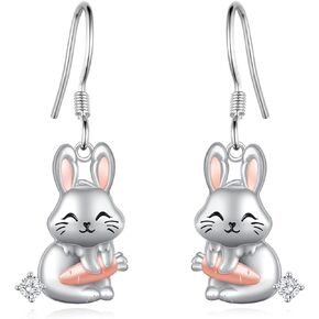 Bunny Earrings for Women 925 Sterling Silver Rabbit Earrings Cute Easter Bunny Jewelry Gifts for Women Girls Bunny Lovers