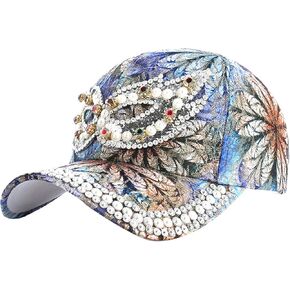 LABANCA Women Girls Bling Rhinestone Sun Cap Lace Glitter Sequin Baseball Cap Hat