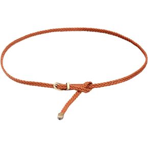Ayliss Braided Belt Women PU Leather Skinny Woven Belt for Jeans Pants Thin Dress Waist Belt with Pin Buckle