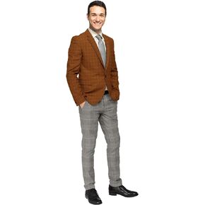 Men's Plaid Checked Cotton Blazer 2 Button Jacket Regular Long Sleeve Daily Fit Suit Business Lightweight Casual Sport Coat