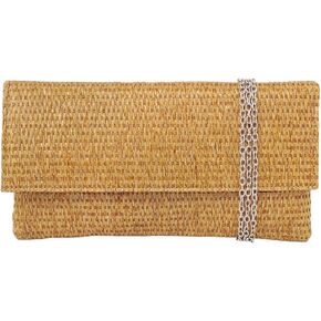 JNB Raffia Straw Clutch