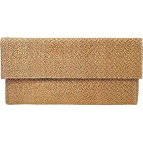 JNB Raffia Chevron Clutch
