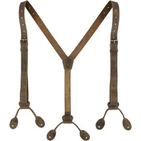 Hide & Groom، حمالات نهاية بزر خلفي على شكل حرف Y لرفقاء العريس، أفضل الرجال، العزاب، مثالية لحفلات الزفاف، وحفلات العشاء، جلد محبب بالكامل، مصنوع يدويًا، بني بوربون in Kuwait