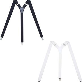 Action Ward Womens Suspenders – Y Back Style – 1" Width - Comfortably Adjustable Elastic Straps and Metal Clips