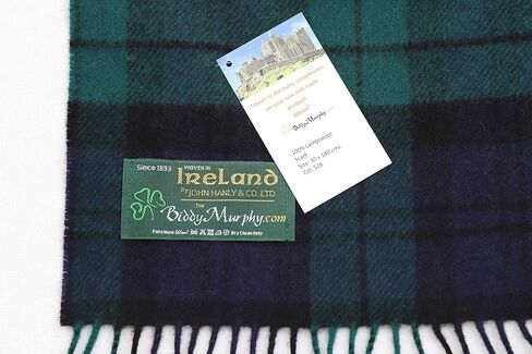 Biddy Murphy Fine 100% Irish Lambswool Plaid Scarf, Soft & Warm, Celtic Tartan Check, Imported in Kuwait