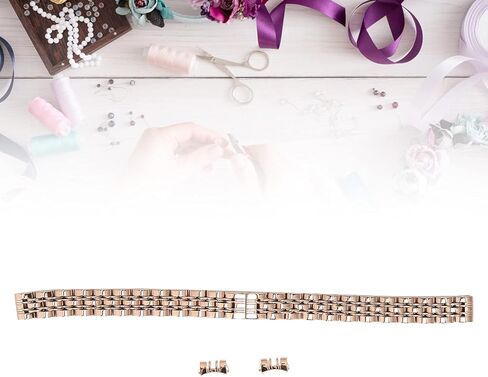 ZJchao 10mm / 0.4in Stainless Steel Watch Strap, Replacement Adjustable Length Watch Band Rose Finish Metal Watch Band Stainless Steel Bracelet Straps Gold Polished Strap for Men Women, Stainless in Saudi Arabia