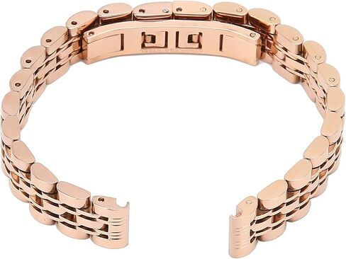 ZJchao 10mm / 0.4in Stainless Steel Watch Strap, Replacement Adjustable Length Watch Band Rose Finish Metal Watch Band Stainless Steel Bracelet Straps Gold Polished Strap for Men Women, Stainless in Saudi Arabia