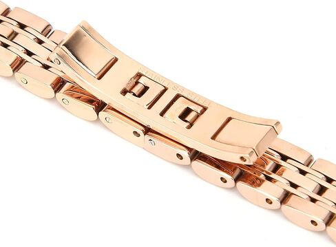 ZJchao 10mm / 0.4in Stainless Steel Watch Strap, Replacement Adjustable Length Watch Band Rose Finish Metal Watch Band Stainless Steel Bracelet Straps Gold Polished Strap for Men Women, Stainless in Saudi Arabia