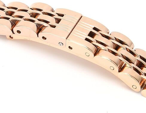 ZJchao 10mm / 0.4in Stainless Steel Watch Strap, Replacement Adjustable Length Watch Band Rose Finish Metal Watch Band Stainless Steel Bracelet Straps Gold Polished Strap for Men Women, Stainless in Saudi Arabia