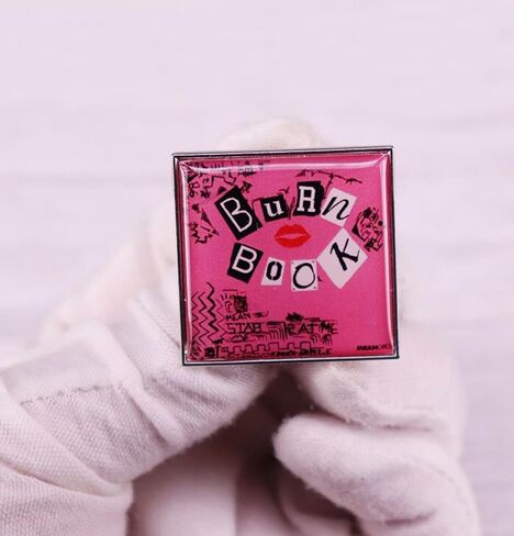 Burn Book Mean Girls Plastics Rumors Gossip Comedy Movie 1.2" Enamel Pin Badge in Saudi Arabia