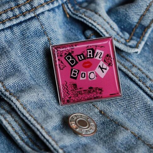 Burn Book Mean Girls Plastics Rumors Gossip Comedy Movie 1.2" Enamel Pin Badge in Saudi Arabia