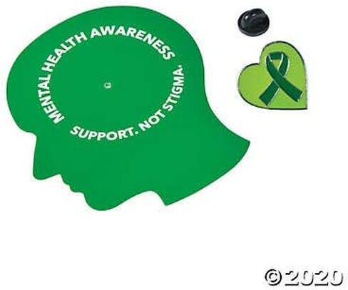 Fun Express Mental Health Awareness Pin on a Card (Set of 12 Metal pins) in Saudi Arabia