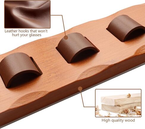 منظم نظارات شمسية من FamilleElement مثبت على الحائط، حامل نظارات شمسية خشبي، حامل نظارات للتخزين والعرض، ديكور منزلي للجدران والأبواب والخزائن (أبيض) in Kuwait