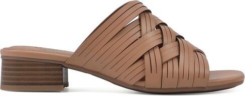 WHITE MOUNTAIN Women's Alluvia Low Block Heel Woven Sandal in Saudi Arabia