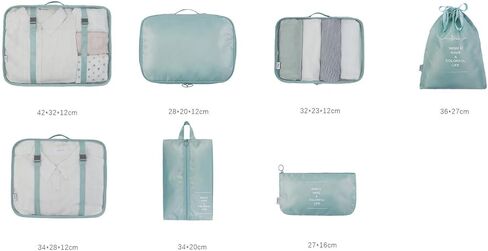 GOLEDU 7-Piece Lightweight Luggage Organizer Foldable Cube Luggage Organizer Waterproof Travel Lingerie Clothes Organizer Luggage Storage Bag in Kuwait