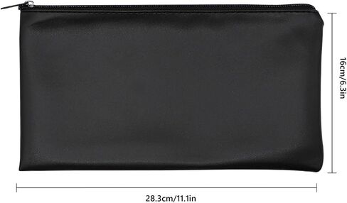 Dohia Money Bags with Zipper 11x6.1 inch Money Pouch PU Cash Bag Money Bag Bank Bag Check Wallet Bank Envelopes D2-PGQB in Saudi Arabia