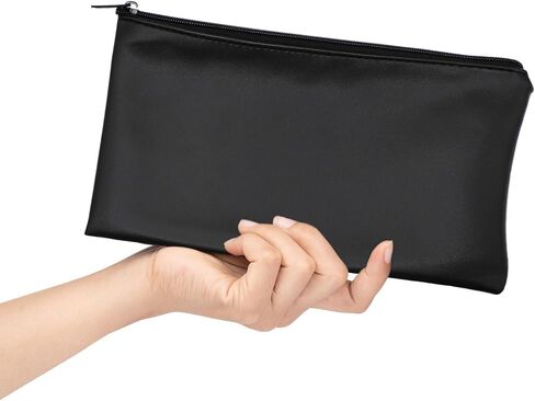 Dohia Money Bags with Zipper 11x6.1 inch Money Pouch PU Cash Bag Money Bag Bank Bag Check Wallet Bank Envelopes D2-PGQB in Saudi Arabia