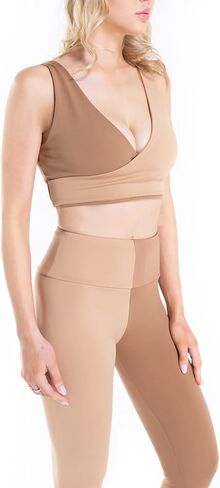 طماق عالية الخصر بلونين للسيدات مع طقم حمالة صدر رياضية مكون من قطعتين لليوجا والتمارين الرياضية والملابس الكاجوال in Kuwait