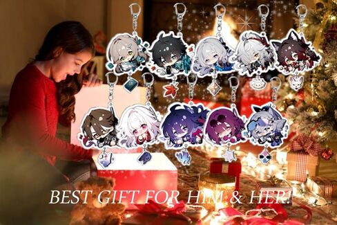 سلسلة مفاتيح على شكل نجمة هونكاي من بيجياوكا، 10 قطع من اكسسوارات سلسلة المفاتيح على شكل مجسم اكريليك لطيف، هدية ساحرة لمحبي الالعاب، ملونة، 5.3 × 5.3 سم/2.09 انش × 2.09 انش in Kuwait