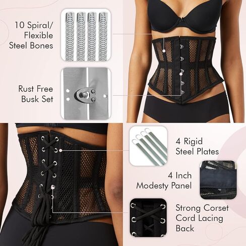 EC EXPO CITY Women Double Steel Boned Heavy Duty Underbust Waist Training Shaper costume Corset in Saudi Arabia